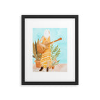 Music Soothes My Soul | Urban Hippie Bohemian Woman Playing the Guitar | Plant Lady Painting Framed Art Print Gallery Image 5