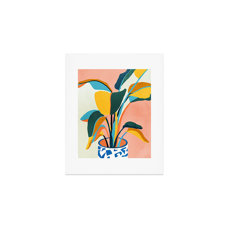 Nature Doesn't Hurry Yet All Is Accomplished, Colorful Botanical Plant Pot Illustration Tropical Art Print Gallery Image 1