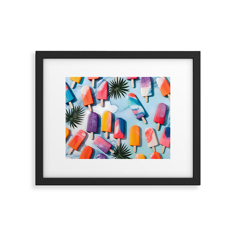 Nothing is Impopsicle. Rainbow Popsicles Fun Colorful Food, Ice Cream Ice Candy Celebration, Tropical Palm Summer Happy Positivity, Joy Cold Eclectic Boho Framed Art Print Gallery Image 5