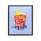 One More Bloody Mary Please, Cocktails Typography Happy Hour Alcohol, Weekend Drinks Beverages Summer Eclectic Lemon Painting Framed Canvas Print Gallery Image 6