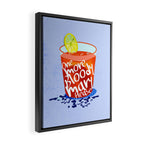 One More Bloody Mary Please, Cocktails Typography Happy Hour Alcohol, Weekend Drinks Beverages Summer Eclectic Lemon Painting Framed Canvas Print Gallery Image 2