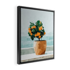 Orange Tree, Plant Pot Nature Botanical Bonsi Illustration, Modern Simple Bohemian Painting Framed Canvas Print Gallery Image 2