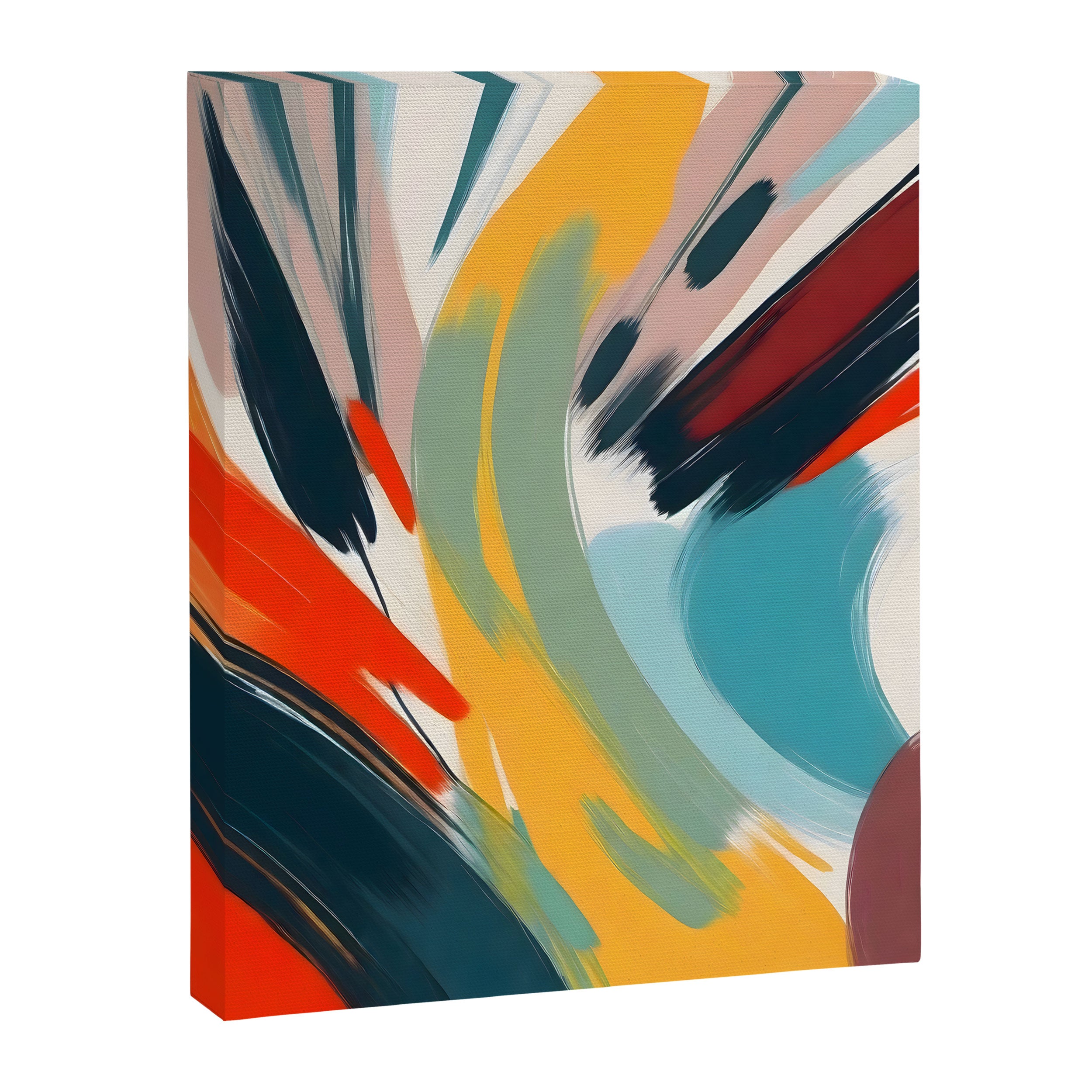 Painted Deliciousness, Spring Colorful Eclectic Bohemian Abstract, Brush Strokes Contemporary Modern Art Canvas Print Gallery Image 6