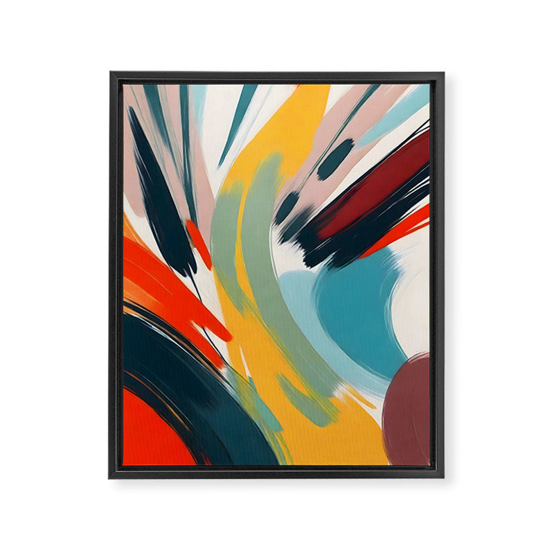 Painted Deliciousness, Spring Colorful Eclectic Bohemian Abstract, Brush Strokes Contemporary Modern Art Framed Canvas Print Gallery Image 6