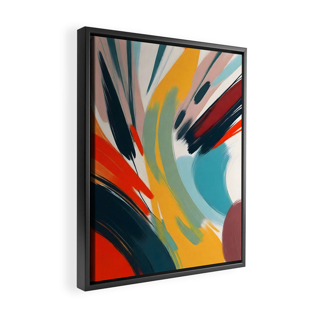 Painted Deliciousness, Spring Colorful Eclectic Bohemian Abstract, Brush Strokes Contemporary Modern Art Framed Canvas Print Gallery Image 2