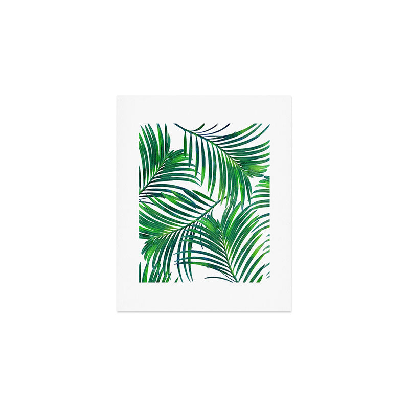 Palm Paradise, Tropical Leaves, Beachy Watercolor Painting, Minimal Nature Botanical Illustration Art Print Gallery Image 1