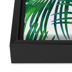 Palm Paradise, Tropical Leaves, Beachy Watercolor Painting, Minimal Nature Botanical Illustration Framed Canvas Print Gallery Image 3