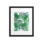 Palm Paradise, Tropical Leaves, Beachy Watercolor Painting, Minimal Nature Botanical Illustration Framed Art Print Gallery Image 6