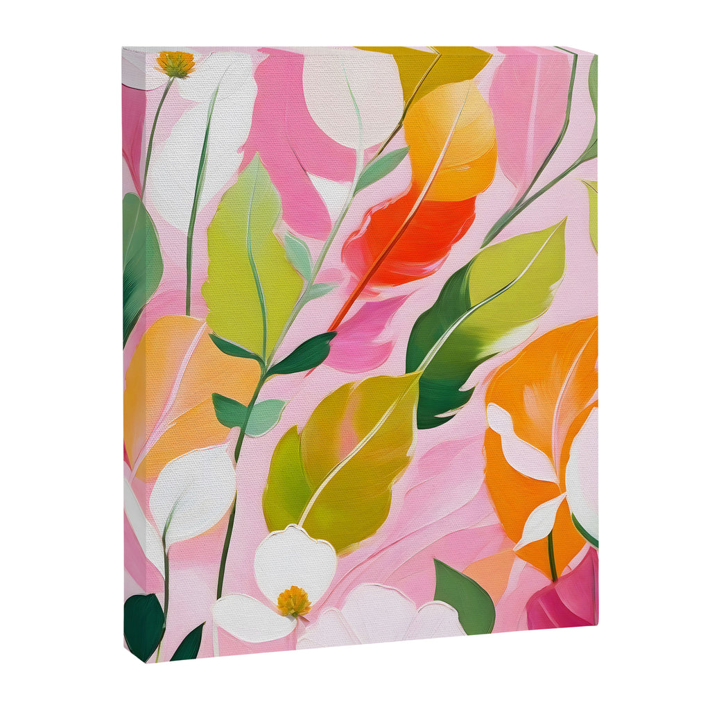 Pastelchio, Pastel Floral Botanical Spring, Flowers Blush Blossom Pink Garden Painting, Bohemian Chic Subdued Nature Plants Canvas Print Gallery Image 6