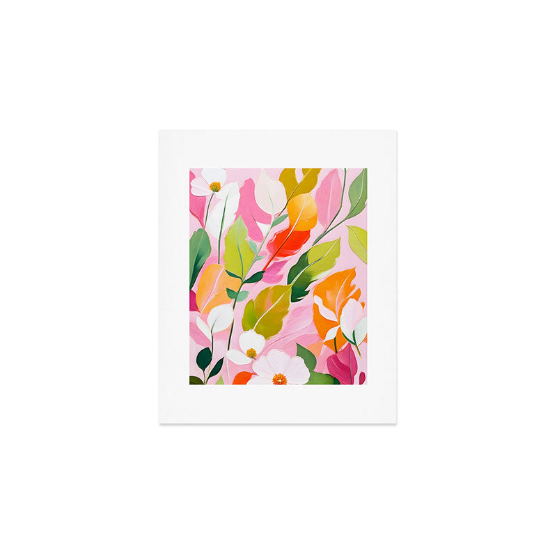 Pastelchio, Pastel Floral Botanical Spring, Flowers Blush Blossom Pink Garden Painting, Bohemian Chic Subdued Nature Plants Art Print Gallery Image 1