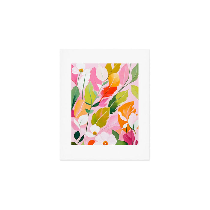 Pastelchio, Pastel Floral Botanical Spring, Flowers Blush Blossom Pink Garden Painting, Bohemian Chic Subdued Nature Plants Art Print Gallery Image 1