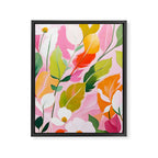 Pastelchio, Pastel Floral Botanical Spring, Flowers Blush Blossom Pink Garden Painting, Bohemian Chic Subdued Nature Plants Framed Canvas Print Gallery Image 6