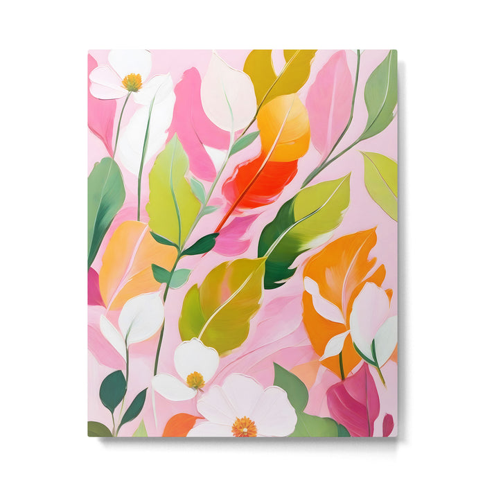 Pastelchio, Pastel Floral Botanical Spring, Flowers Blush Blossom Pink Garden Painting, Bohemian Chic Subdued Nature Plants Metal Print Gallery Image 1