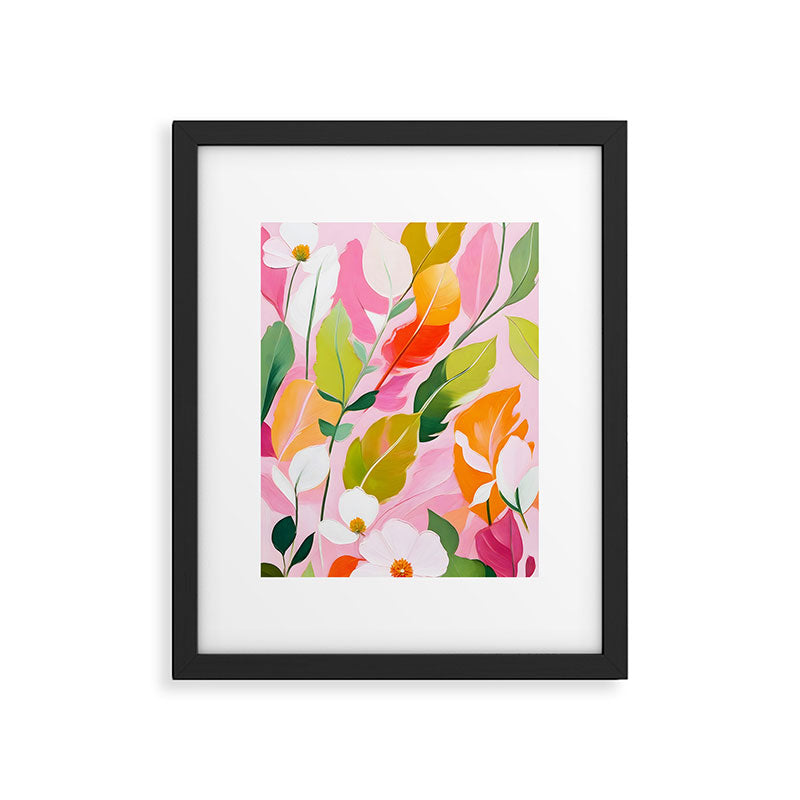 Pastelchio, Pastel Floral Botanical Spring, Flowers Blush Blossom Pink Garden Painting, Bohemian Chic Subdued Nature Plants Framed Art Print Gallery Image 5