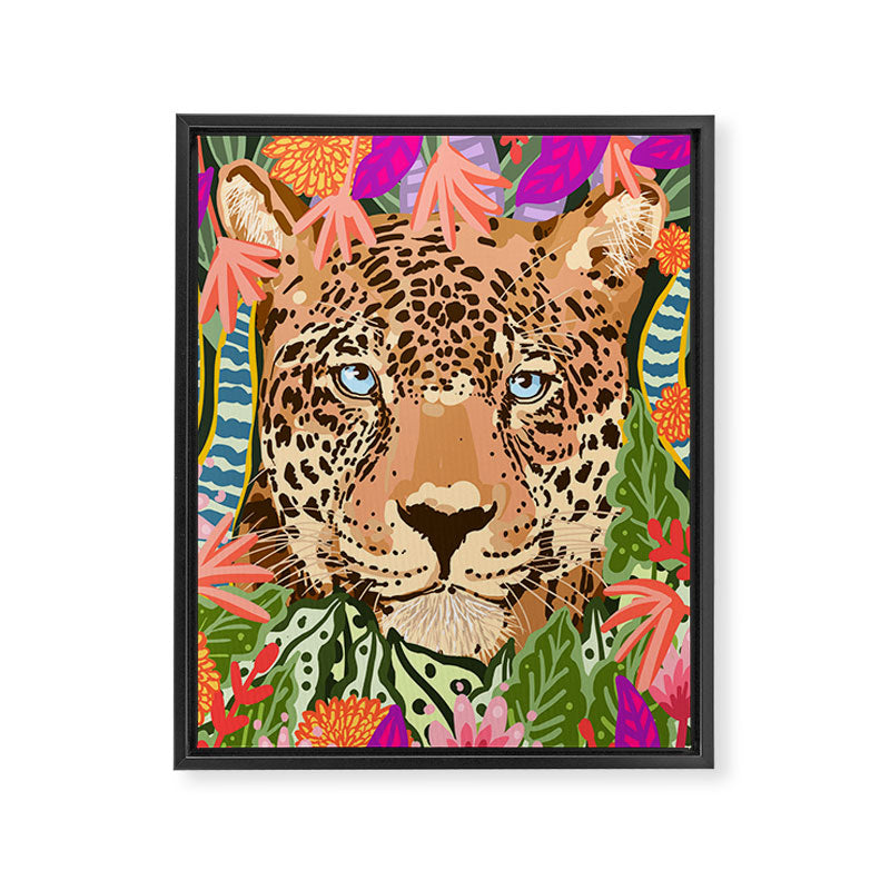 Peek A Boo Leopard Framed Canvas Print Gallery Image 6