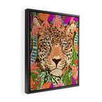 Peek A Boo Leopard Framed Canvas Print Gallery Image 2