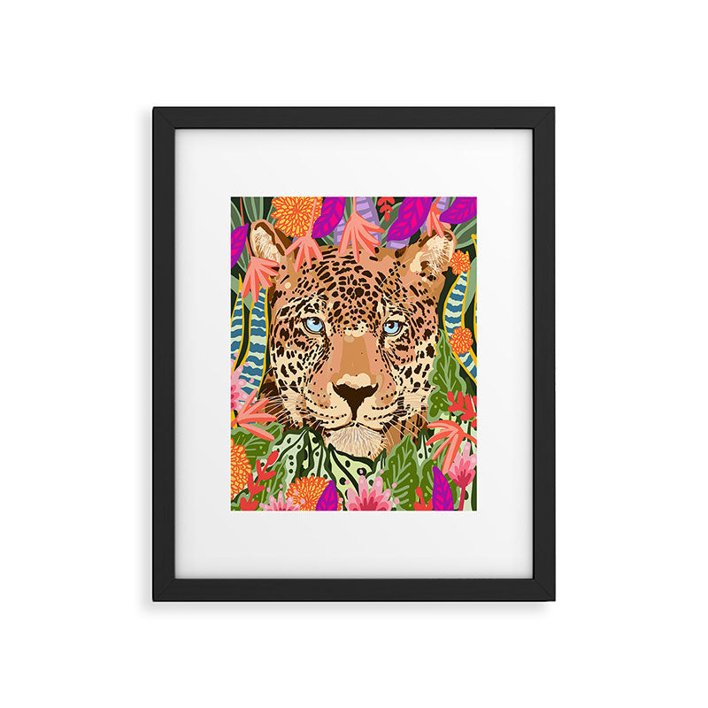 Peek A Boo Leopard Framed Art Print Gallery Image 4