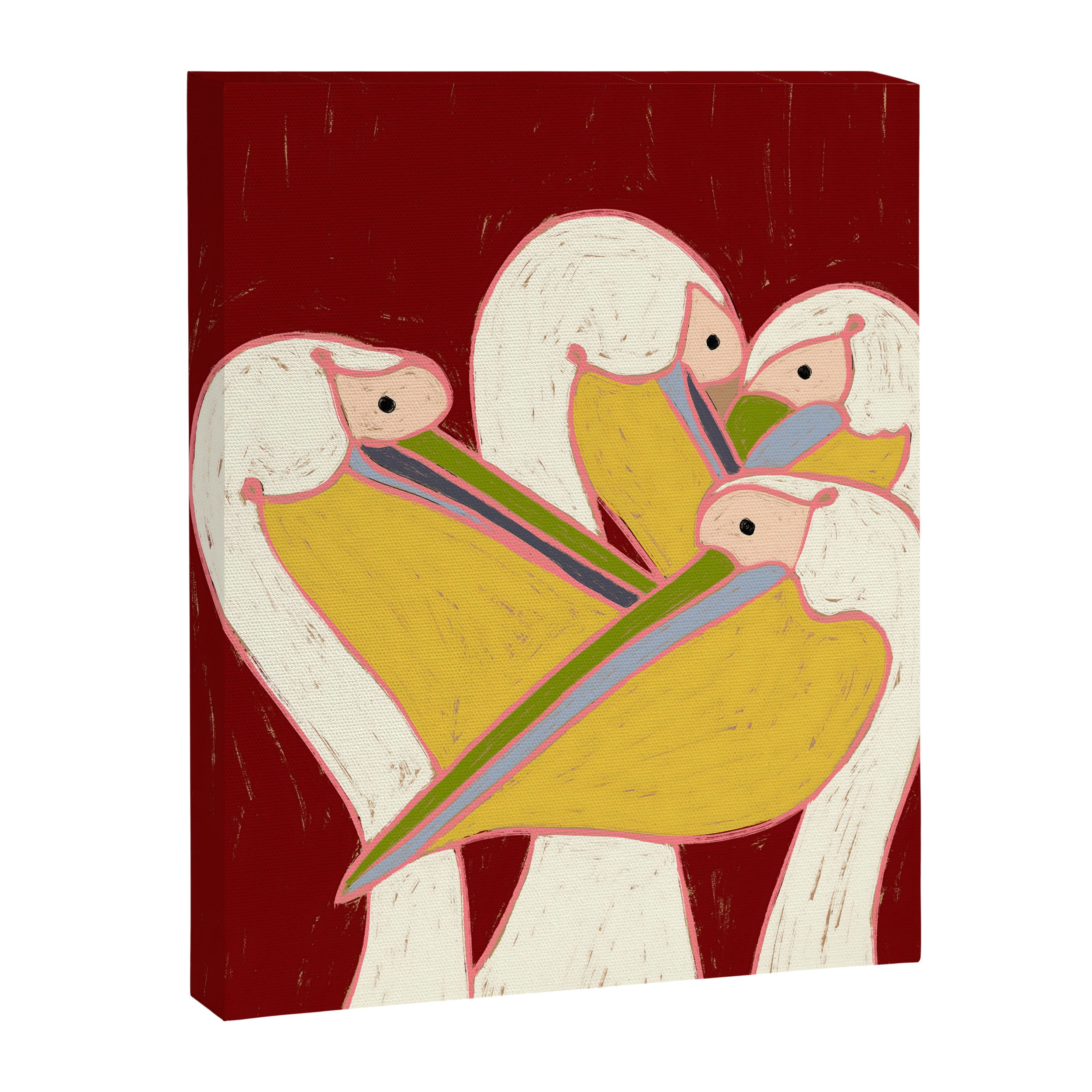 Pelicans of the Burgundy Sky Canvas Print Gallery Image 6