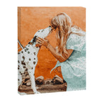 Pet Bound | Dalmatian Dog Lover Friendship Companion | Modern Bohemian Woman Puppy Animals Love Canvas Print Gallery Image 6
