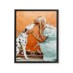 Pet Bound | Dalmatian Dog Lover Friendship Companion | Modern Bohemian Woman Puppy Animals Love Framed Canvas Print Gallery Image 6