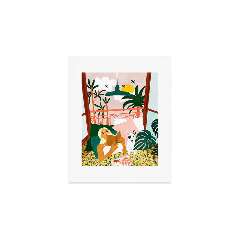 Pet Pals, Animals Lovers Illustration, Travel With Pets Modern Bohemian Painting Art Print Gallery Image 1