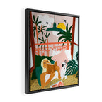 Pet Pals, Animals Lovers Illustration, Travel With Pets Modern Bohemian Painting Framed Canvas Print Gallery Image 2