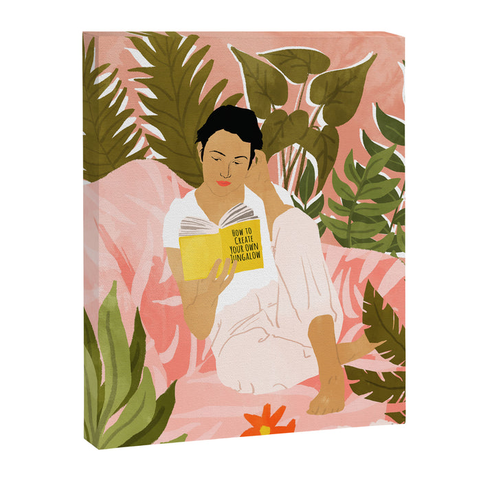 Plant Lady & The Urban Junglow | Blush Botanical Home Décor | House Plants Bohemian Woman Bedroom  Canvas Print Gallery Image 1