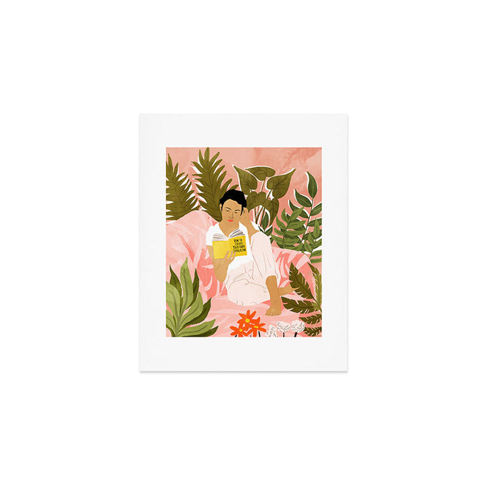 Plant Lady & The Urban Junglow | Blush Botanical Home Décor | House Plants Bohemian Woman Bedroom  Art Print Gallery Image 1