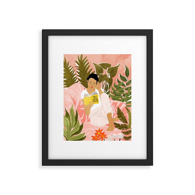 Plant Lady & The Urban Junglow | Blush Botanical Home Décor | House Plants Bohemian Woman Bedroom  Framed Art Print Gallery Image 5