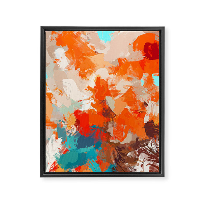 Pleasure, Abstract Painting Summer, Positivity Modern Bohemian Pop of Color Bright Good Vibes Framed Canvas Print Gallery Image 1