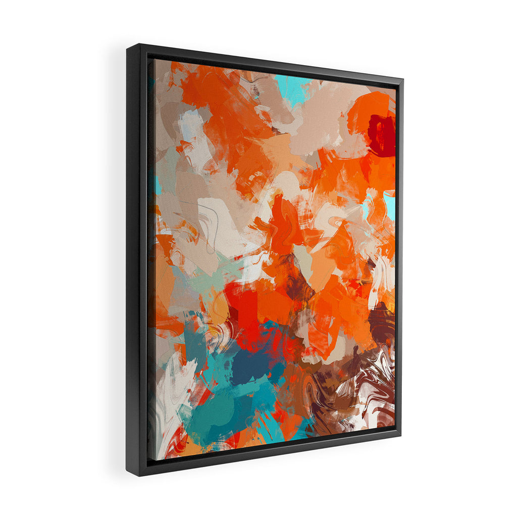 Pleasure, Abstract Painting Summer, Positivity Modern Bohemian Pop of Color Bright Good Vibes Framed Canvas Print Gallery Image 2