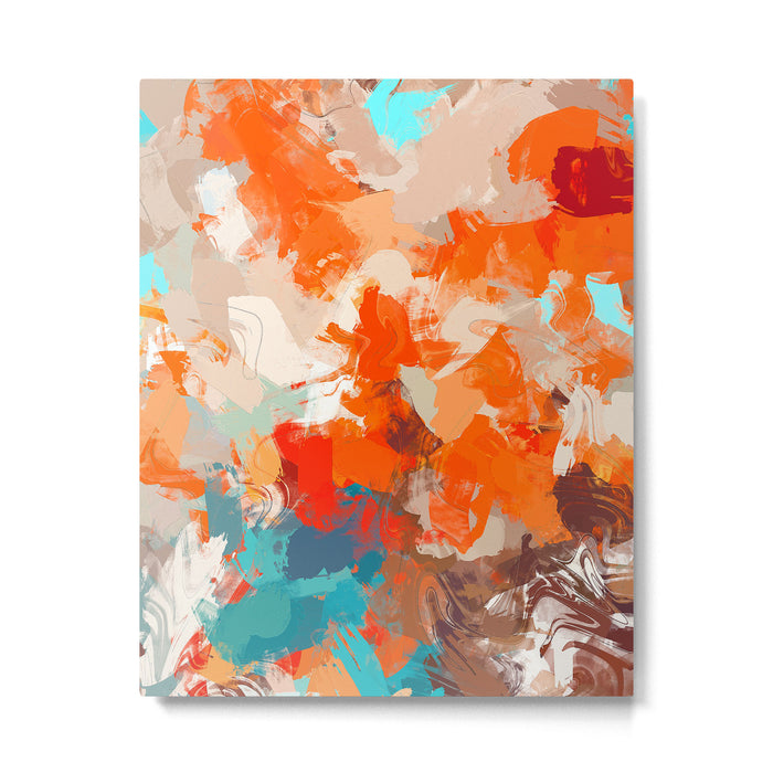 Pleasure, Abstract Painting Summer, Positivity Modern Bohemian Pop of Color Bright Good Vibes Metal Print Gallery Image 1