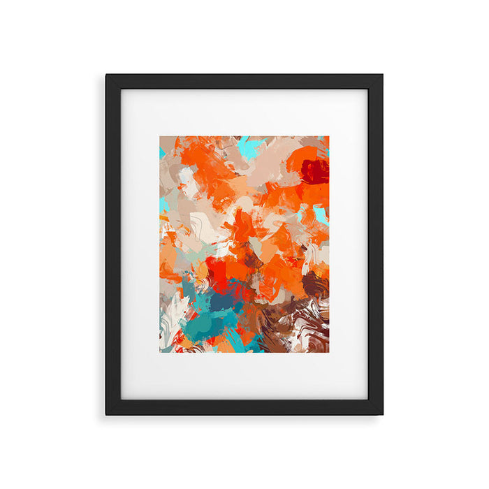 Pleasure, Abstract Painting Summer, Positivity Modern Bohemian Pop of Color Bright Good Vibes Framed Art Print Gallery Image 1