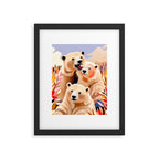 Polar Bears, Wildlife Animals Forest Wild, Jungle Bohemian Eclectic Boho, Winter North Pole Painting Framed Art Print Gallery Image 5