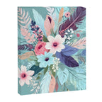 Powder Blue Blossom, Floral Subdued Pastel Teal Botanical Winter, Flowers Bloom Plants Illustration, Vintage Bohemian Chic Garden Painting  Canvas Print Gallery Image 6