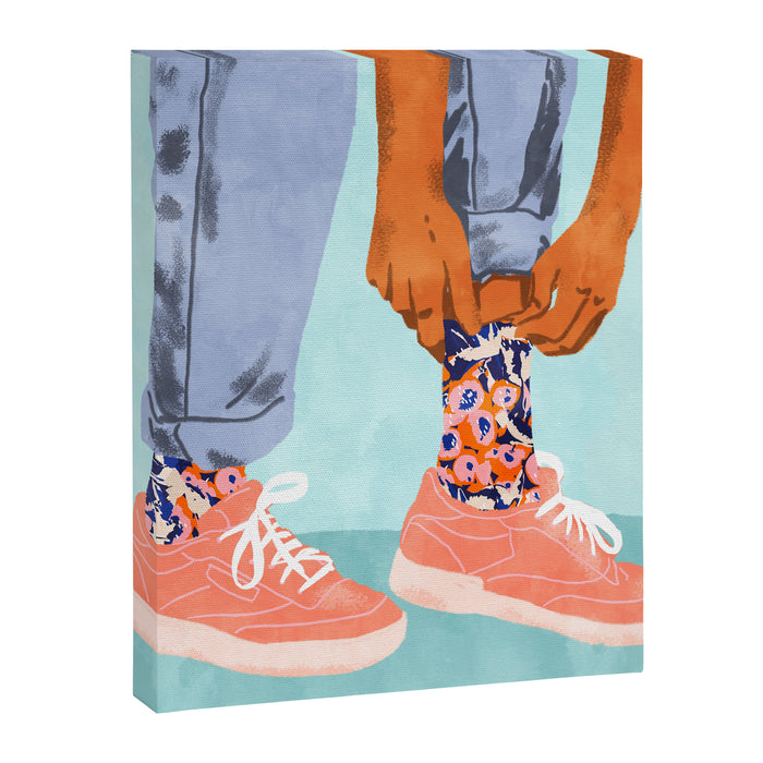 Pull Up Those Pretty Socks! | Optimism Hustle Positivity | Good Vibes Luck Pop Art Canvas Print Gallery Image 1
