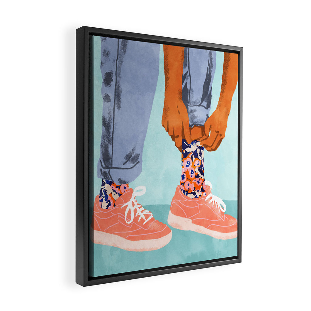 Pull Up Those Pretty Socks! | Optimism Hustle Positivity | Good Vibes Luck Pop Art Framed Canvas Print Gallery Image 2