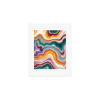 Purple, Teal & Gold Agate, Abstract Texture Nature Pattern, Marble Luxe Eclectic Luxury Stone Rock, Intricate Geometric Bohemian Contemporary Boho Gift Art Print Gallery Image 1
