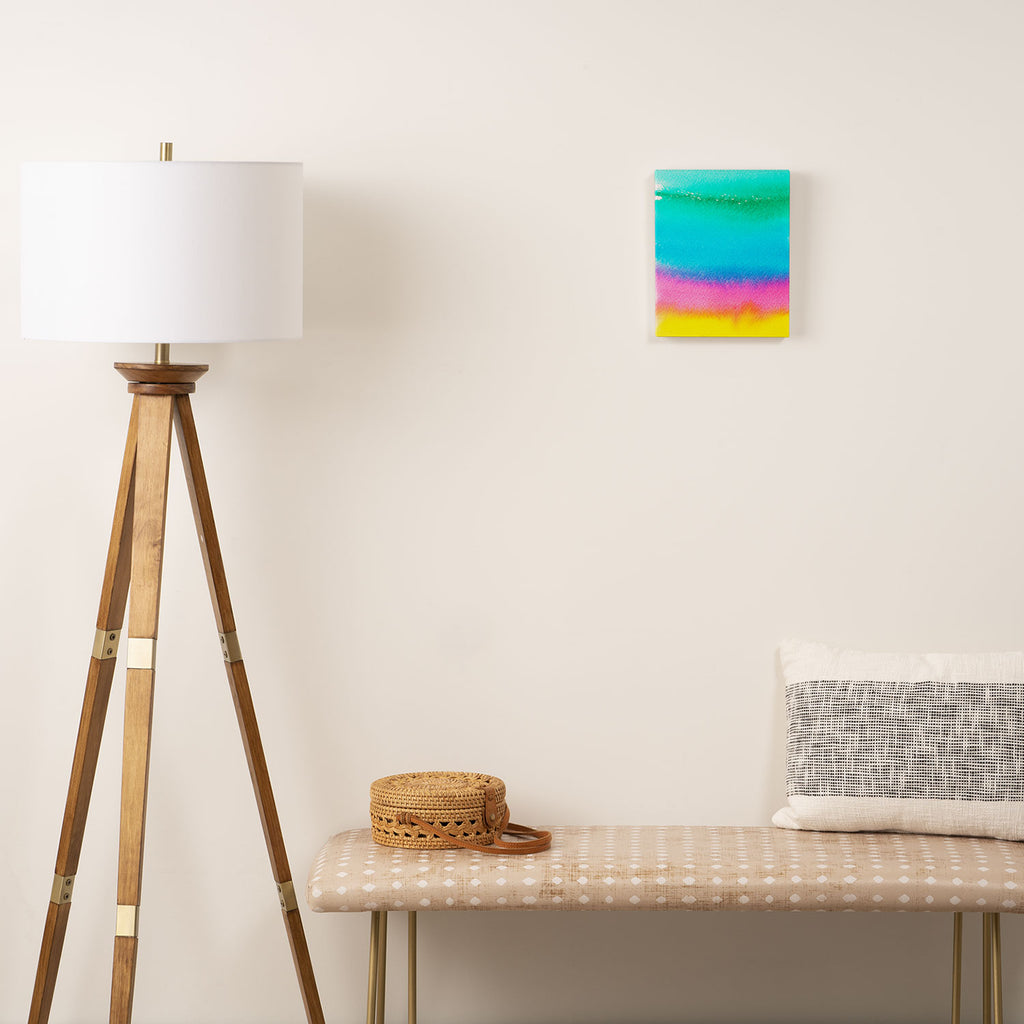 Rainbow, Watercolor Painting Abstract Colorful Fun, Urban Eclectic Contemporary Party Bohemian Canvas Print Gallery Image 2