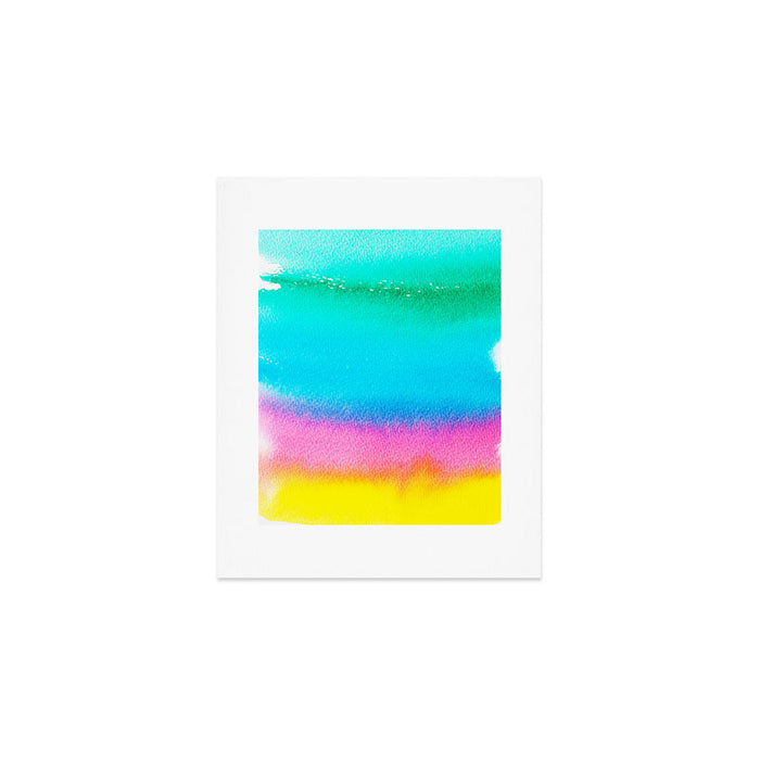Rainbow, Watercolor Painting Abstract Colorful Fun, Urban Eclectic Contemporary Party Bohemian Art Print Gallery Image 1