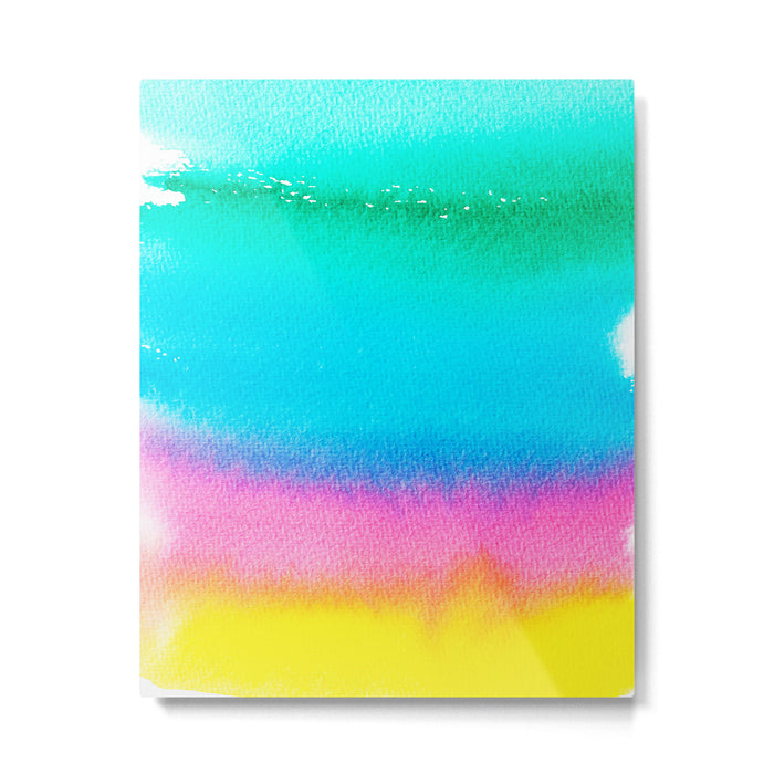 Rainbow, Watercolor Painting Abstract Colorful Fun, Urban Eclectic Contemporary Party Bohemian Metal Print Gallery Image 1