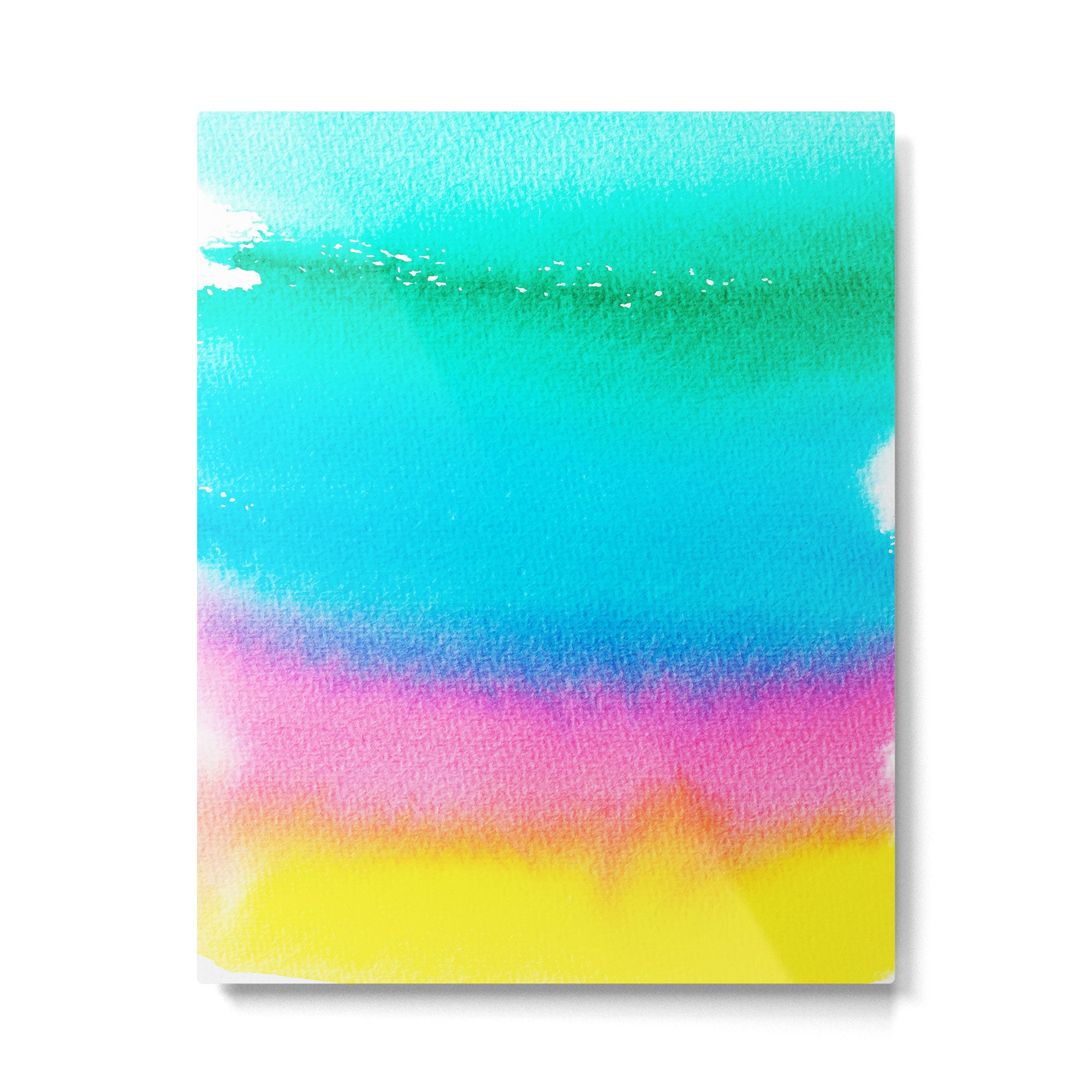 Rainbow, Watercolor Painting Abstract Colorful Fun, Urban Eclectic Contemporary Party Bohemian Metal Print Gallery Image 4
