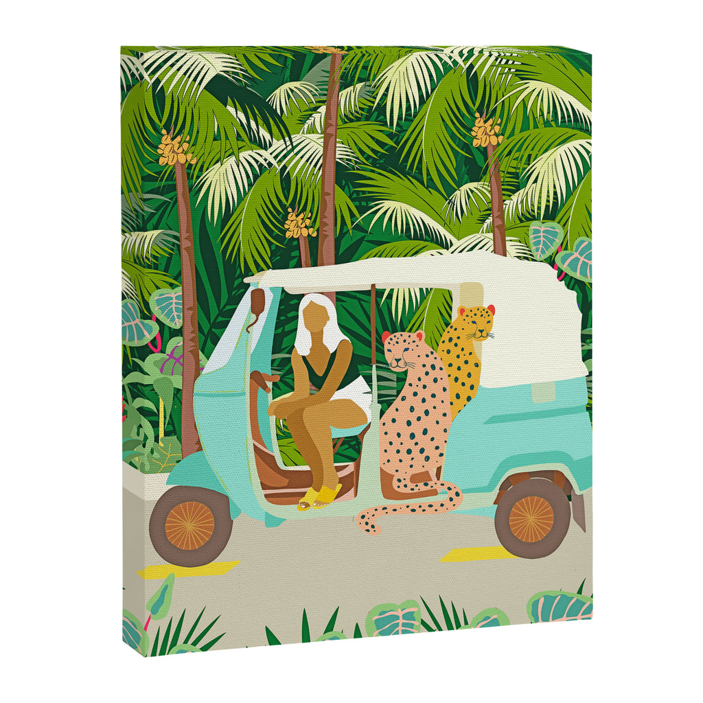 Rikshaw ride with Javan leopards in Bali | Tropical Nature Jungle Bohemian Wildlife Travel Canvas Print Gallery Image 6