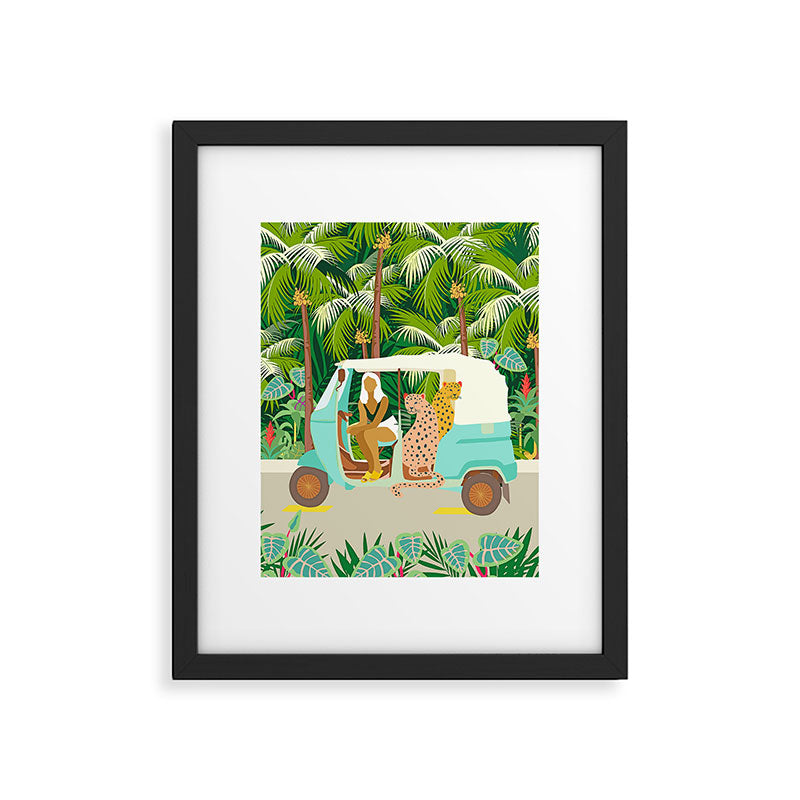 Rikshaw ride with Javan leopards in Bali | Tropical Nature Jungle Bohemian Wildlife Travel Framed Art Print Gallery Image 5