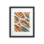 Sardines, Colorful Bohemian Eclectic Fish Animals, Ocean Life Seawater Quirky Whimsical, Pastel Illustration Painting Framed Art Print Gallery Image 5