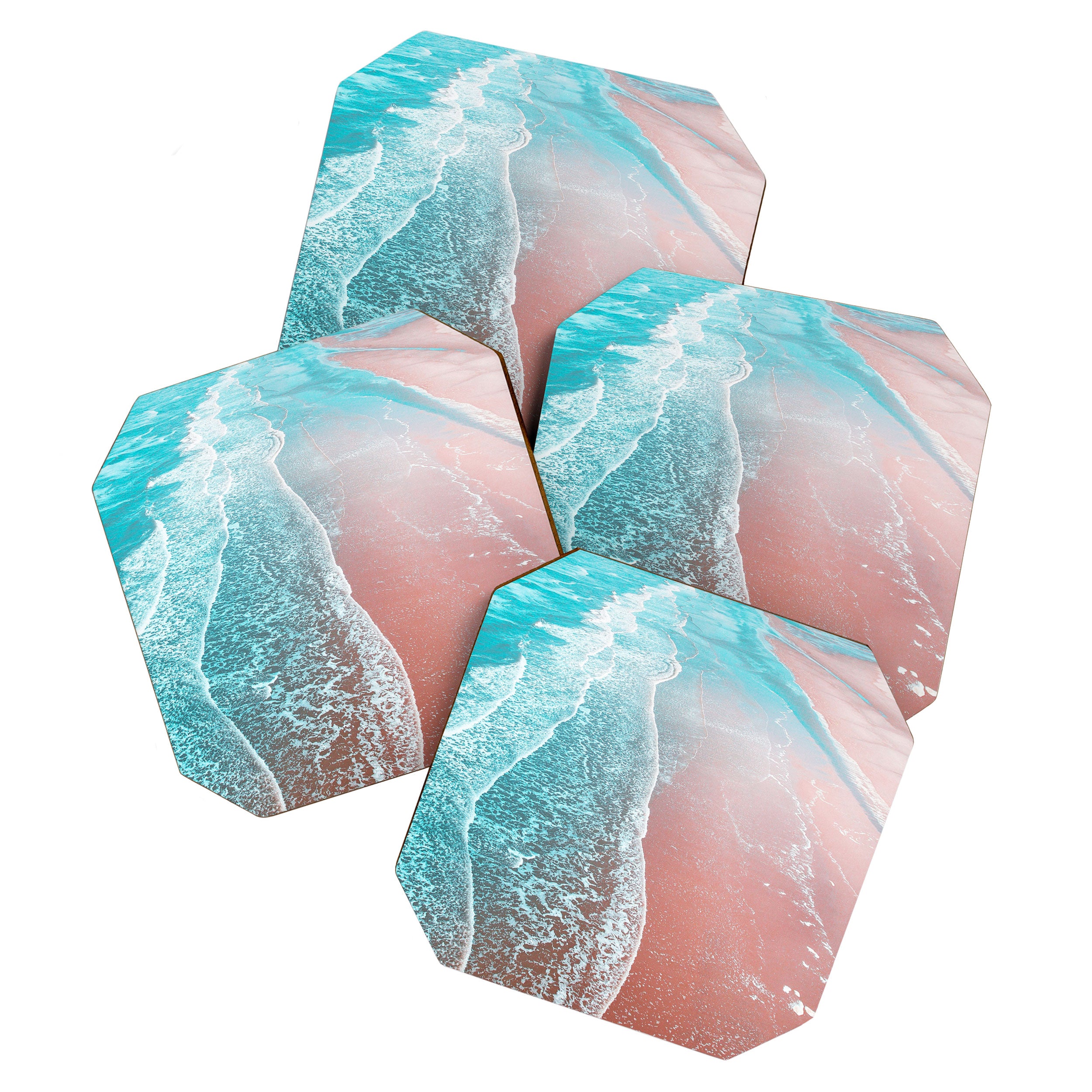 Sea Blue + Rose Gold Coaster Gallery Image 1