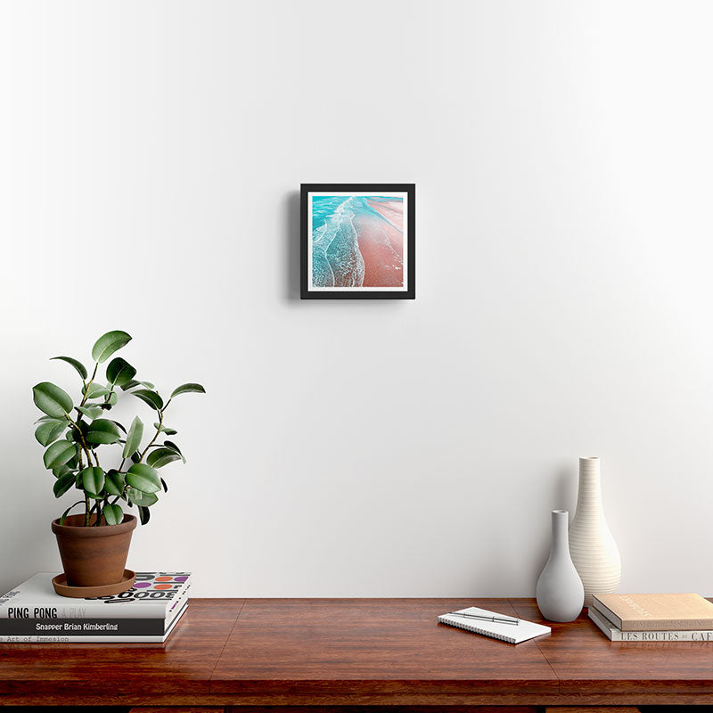 Sea Blue + Rose Gold Framed Art Print Gallery Image 2