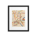 Self Love, Abstract Bohemian Woman Line Art, Feminism Boho Eclectic Beach Summer Sunny Reader Framed Art Print Gallery Image 5