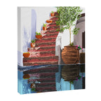 Serenity Weekend | Mindful Travel Greece Architecture | Rustic Earthy Swim Pool | Peace & Positivity Canvas Print Gallery Image 6