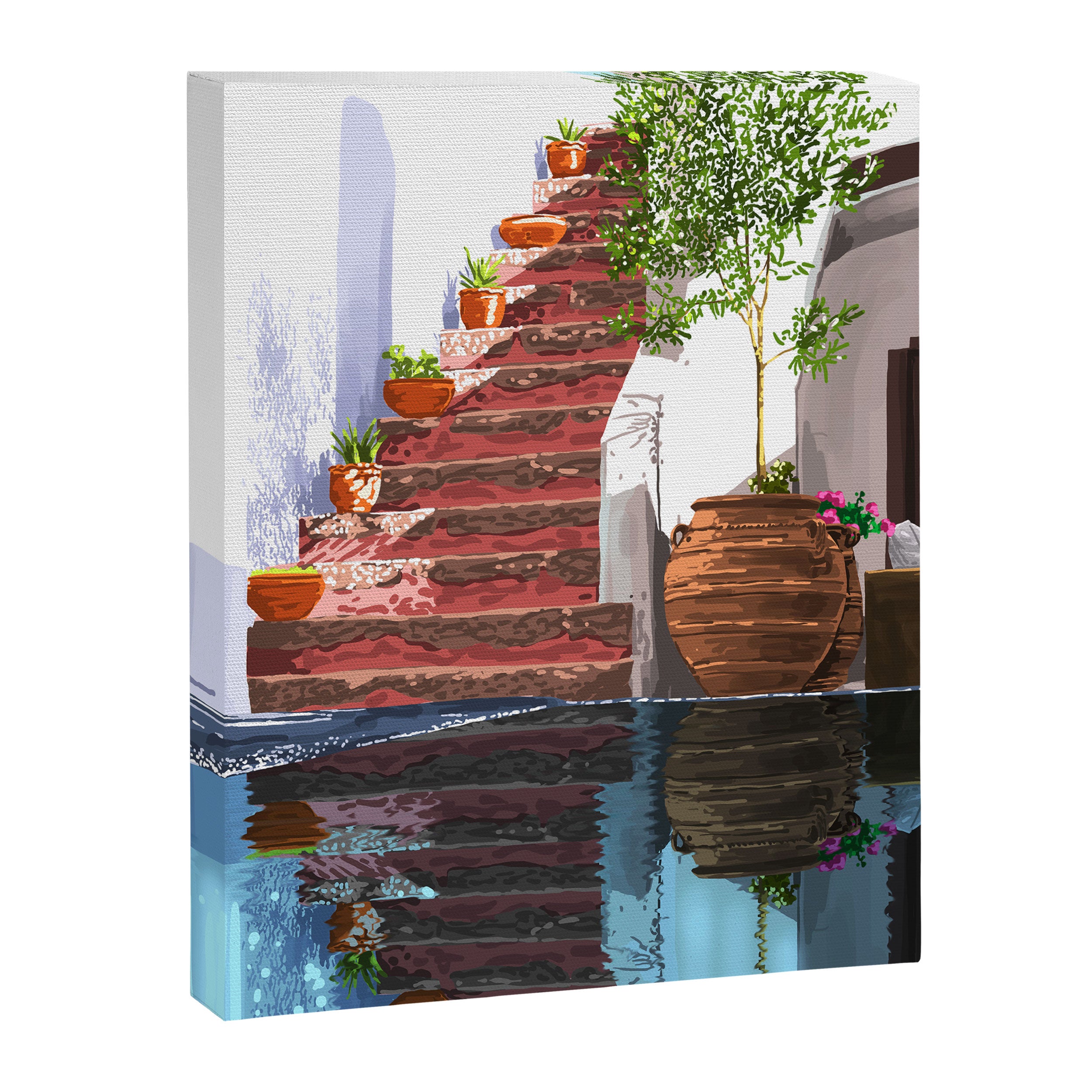 Serenity Weekend | Mindful Travel Greece Architecture | Rustic Earthy Swim Pool | Peace & Positivity Canvas Print Gallery Image 6